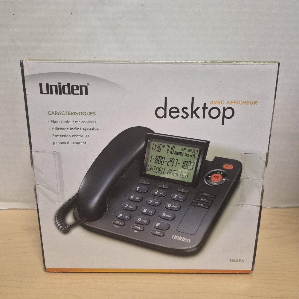 Uniden Black Desktop Phone with Display